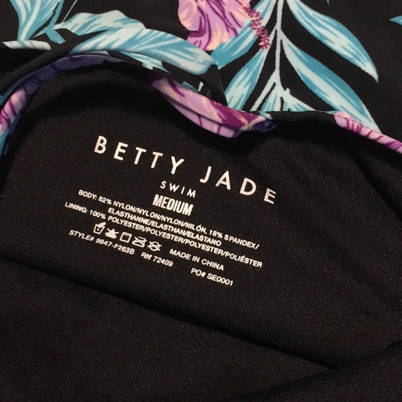 BETTY JADE 1 Piece Bathing Suit High Cut Sz M NEW - Picture 5 of 5